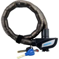 Fischer Fahrrad 85861 Gepantserd kettingslot Zwart Sleutelslot