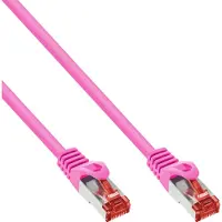InLine Patchkabel, S/FTP (PiMf), Cat.6, 250 MHz, PVC, koper, roze, 7,5m