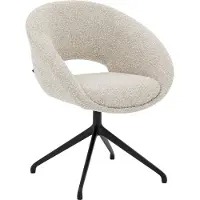 Goossens Eetkamerstoel Babs - Met Armleuning - Stof - Beige