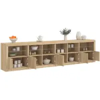 vidaXL Dressoir met LED-verlichting 283x37x67 cm sonoma eikenkleurig