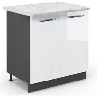 Vicco Fame-Line Wastafelkast – 80 cm met legplank, WB Marmer Wit Hoogglans
