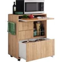 VCM Kicha keukenmodule op wielen eik decor.