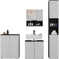 Vicco Badkamermeubelset Edge Zwart 4-delig, Model 40567