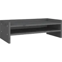 vidaXL Monitorstandaard 50x24x16 cm massief grenenhout grijs