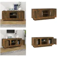vidaXL Tv-meubel 102x35x45 cm bewerkt hout gerookt eikenkleurig - Tv-meubel - Tv-meubelen - Televisiekast - Stereokast