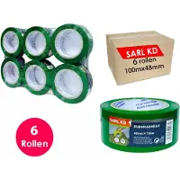 Sarl KD Verpakkingstape - 6 rollen - Groen - PP Plakband - 100m x 48mm - Polypropyleen tape -