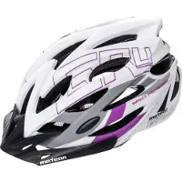 Meteor - Fietshelm - Gruver - maat L 58-61 cm wit/grijs/aubergine