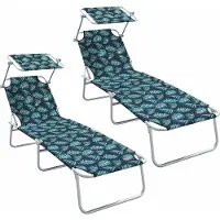Syfax Ligstoel 2 st Polyester Groen