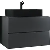 VCM 2pcs wastafelmeubel / zwart wastafelmeubel breedte 80 cm / badkamermeubel set met laden / Lendas S BL