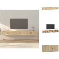 vidaXL TV Meubel - Sonoma Eiken - Set van 3 - 100x34.5x40 cm - Strak en klassiek design - Kast
