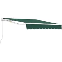 En.casa Zonnescherm luifel handbediend met knikarm 250x200 cm donkergroen
