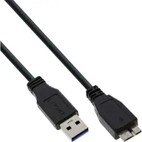 InLine USB Micro naar USB-A kabel - USB3.0 - tot 0,9A / zwart - 5 meter