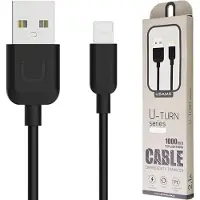 Usams U-Turn Serie - Lightning Kabel - 1m - Snel Opladen - Zwart