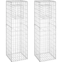 vidaXL Schanskorf palen 2 st 40x40x140 cm ijzer
