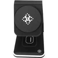 Avizar Oplaaddock 3 in 1 iPhone MagSafe, AirPods en Apple Watch Video Houder Zwart