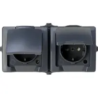 Kopp 137015003 Nautic Wandontactdoos met klapdeksel spatwaterdicht Antraciet 1 stuk(s)