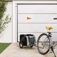 Prolenta Maison Exclusive - Fietsaanhanger voor honden, zwart en grijs. Gemaakt van Oxford-stof en metaal