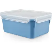 EMSA CLIP & CLOSE Kleurrijke vershoudbox 2,2 liter (blauw/transparant, rechthoekig, met deksel)