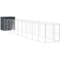 vidaXL Hondenhok met ren 165x1067x181 cm staal antraciet