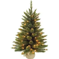 Triumph tree verlichte kerstboom met burlap Forest frosted (h60xø46 cm)