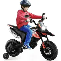 Coast Elektrische Motorfiets 12V voor Kinderen met 2 Zijwielen - 3-8 Jaar - Zwart/Rood