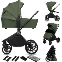 Lionelo Mika Plus - Kinderwagen 2in1 - XXL SET - Veelzijdig en jaarrond - Grote wielen - tot 22kg - Bediening met een hand - Voor alle soorten terrein - Accessoireset