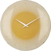 Nextime Deep 50 – Grote Wandklok – 50 cm – Koepelvormig Glas – Geel – Stil