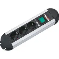 Bachmann PRIMO stekkerdoos 3x geaard contact, aluminium, met schakelaar, 1,75 m