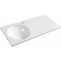 Sapho Juno Cultured Marble Wastafel 100x47cm, wit, links