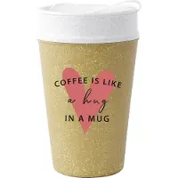 Koziol Dubbelwandige Koffiebeker met Deksel, 0.4 L, Organic, Hug in a Mug - | Iso To Go