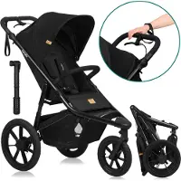 Lionelo AZURA driewieler-loopfiets/kinderwagen, geschikt voor kinderen vanaf 6 maanden tot 22 kg. Verstelbare rugleuning tot een ligpositie. Volledige vering. Extra groot zonnedak