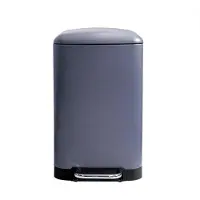 VLM metalen pedaalemmer met uitneembare emmer, solide antislipvoet en versterkte pedaal, ideaal voor thuis en op kantoor, inhoud 30 liter, rechthoekig 61,5 x 32,5 x 34,5 cm, grijs antraciet
