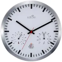 Nextime - 90513WI - Wandklok met weerstation - 25cm - zilver - radio