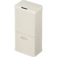 EKO - Vintage Sensor Bin 32+18 liter - Steel Plastic - Vanille Cream - Prullenbak