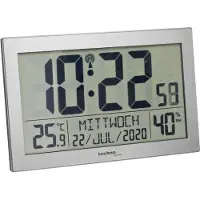 Technoline WS8016 - Wandklok - Digitaal - Radiogestuurde tijdsaanduiding - Dag- en Datumaanduiding - Thermometer - Hygrometer - Grote cijfers - Dementie klok