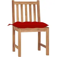 vidaXL Tuinstoelen 4 st met kussens massief teakhout