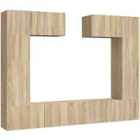 vidaXL 6-delige Tv-meubelset bewerkt hout sonoma eikenkleurig