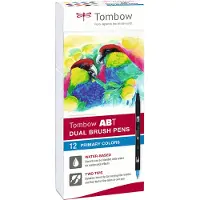 American Tombow ABT Dual Brush Tekenpennen - Brushpennen - Primaire kleuren - set van 12 stuks