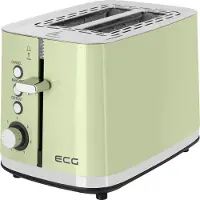 Ecg ST 2766 Vintage, olijfgroen | Broodrooster | 2 compartimenten voor toast | 7 standen voor warmte-intensiteit | Ingebouwde grillplaat | RVS | Olijfgroen |