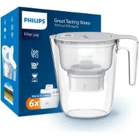 Philips Micro X-Clean AWP2933WHT6/58 Waterfilterkan 2,6 liter + 6 filters, wit