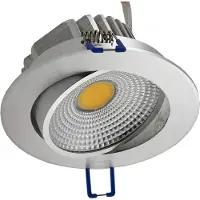 Chilitec LED inbouwspot COB-7, 7W, 450lm, aluminium, 3000K, 90°, Ø109xT47mm, frame chroom