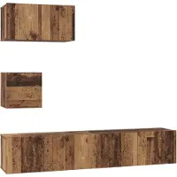 vidaXL Tv-meubelset 3 st Oud Hout Bewerkt hout