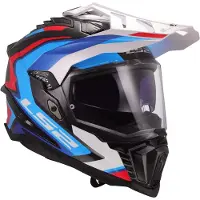 LS2 LS2MX701ExplorerCFrontierIIWitBlauw06AdventureMotorhelm Maat XL