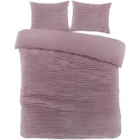 Papillon Teddy Rib Fleece dekbedovertrek Dorit - roze - 200x220