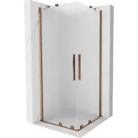Mexen Velar Duo schuifbare douchecabine 90 x 90 , ijs, roze goud - 871-090-090-32-60
