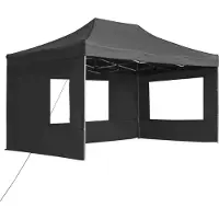 vidaXL Partytent inklapbaar met wanden 4,5x3 m aluminium antraciet