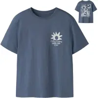 Name it KIDS T-shirt met backprint blauw Jongens Katoen Ronde hals Backprint - maat 122/128