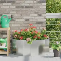 Prolenta Maison Exclusive - Plantenbak zilverkleurig, 90 x 45 x 35 cm, verzinkt staal
