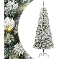Syfax Kunstmatige Inklapbare Kerstboom Groen en Wit 210 cm