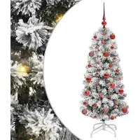 Syfax Kunstmatige Inklapbare Kerstboom Groen en Wit 120 cm